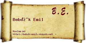 Bebők Emil névjegykártya
