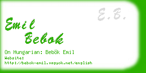emil bebok business card