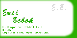 emil bebok business card